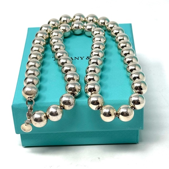 Authentic Tiffany & Co.10mm Ball Beaded Necklace. - Picture 7 of 15